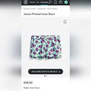 Kut from the Kloth Printed Linen Shorts Size 2 NWOT